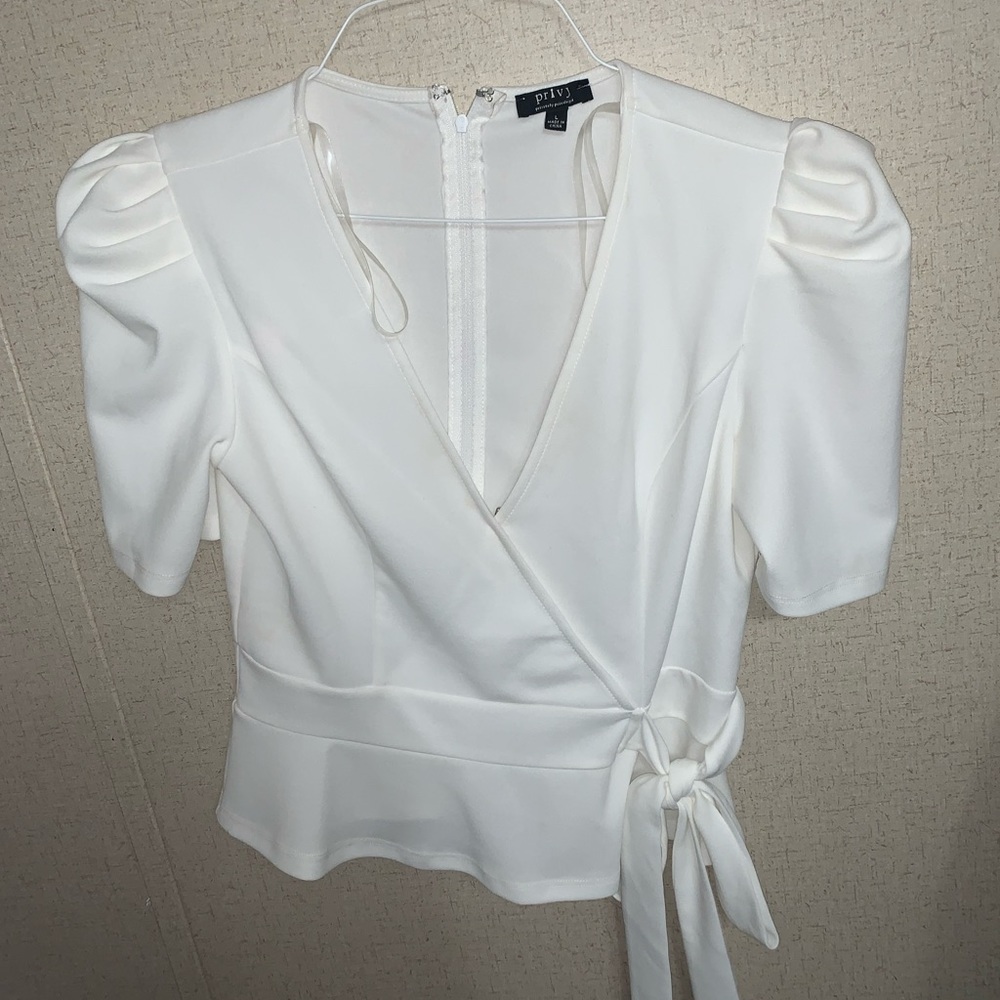 White Tank Tie in Front